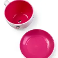 Горшок для цветов &laquo;Эмма&raquo;, 1.3 л, 19&times;15&times;10 см, керамический, с поддоном, белый, розовый, Greengo