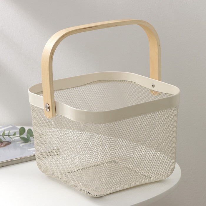 Корзинка универсальная LaDо́m, 26,5×25,5×18 см, цвет белый Корзинка универсальная LaDо́m, 26,5×25,5×18 см, цвет белый