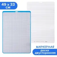 Доска маркерная A3 (49&times;33 см) Calligrata, двусторонняя: клетка/линейка, синяя