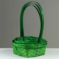 Набор корзин плетеных, D19x9/32 см, D22x9,5/34 см, D25x10/36 см, 3шт, зелёные, бамбук