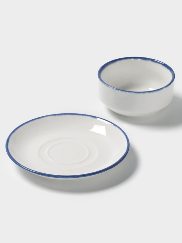 Бульонница с блюдцем  Бульонница с блюдцем "Blue Lagoon" Magistro 11см, 10,8х6,2, цвет белый, синий