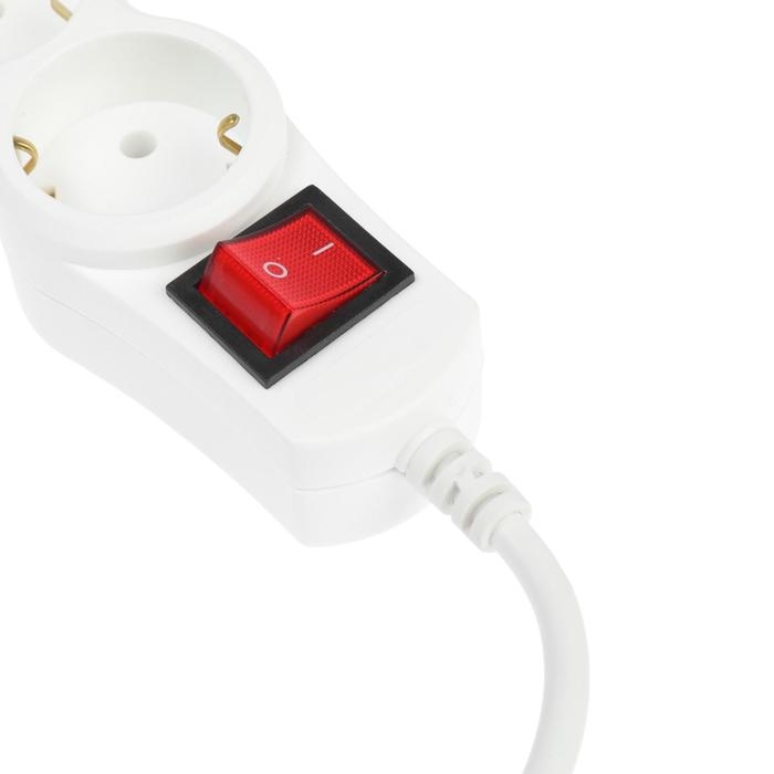 Сетевой фильтр 5bites SP4W-118 4S, 4 розетки, 1.8 м, 10 А, 3х0.75 мм2, с выкл., белый