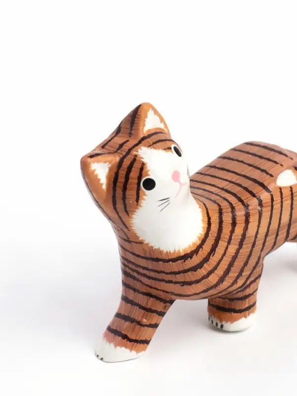 Фигурка &laquo;Полосатая кошка&raquo;, 11&times;3&times;9 см, дерево, МИКС