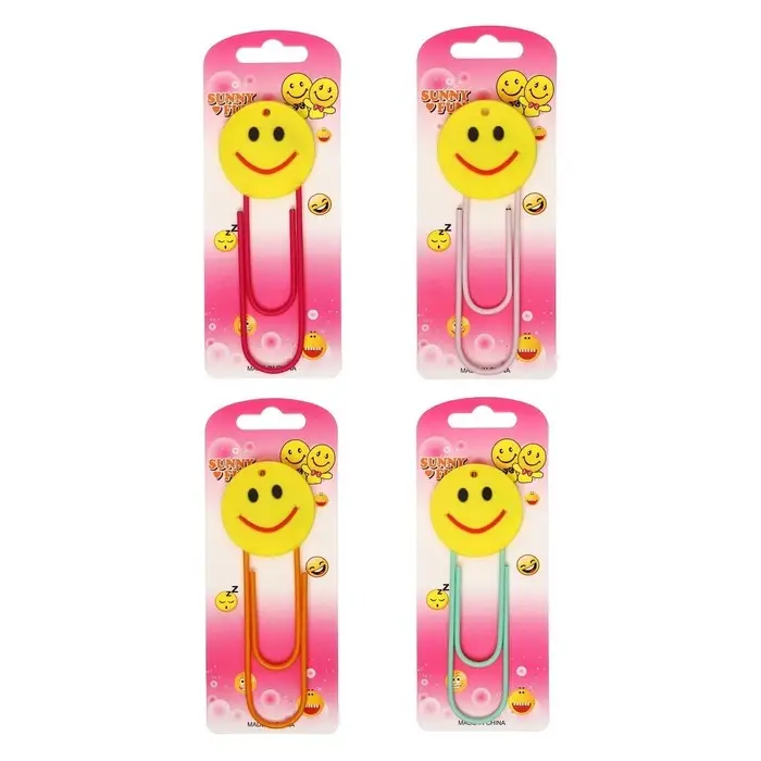 Закладка-скрепка большая «Смайл», 11 см