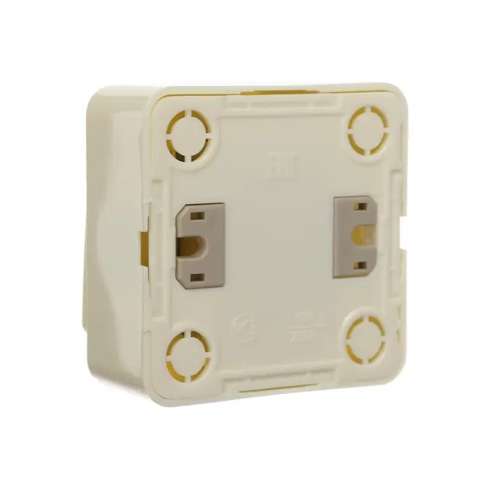 Выключатель Luazon Lighting "Лига", 10 А, 2 клавиши, накладной, бежевый