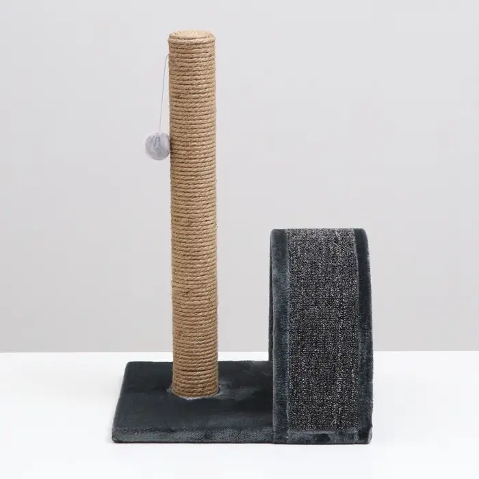 Когтеточка &laquo;Столбик&raquo;, 35&times;30&times;54 см, с дугой и игрушкой, МИКС