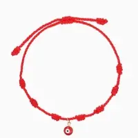 Браслет-оберег &laquo;Красная нить&raquo; узел с глазиком, цвет красно-белый