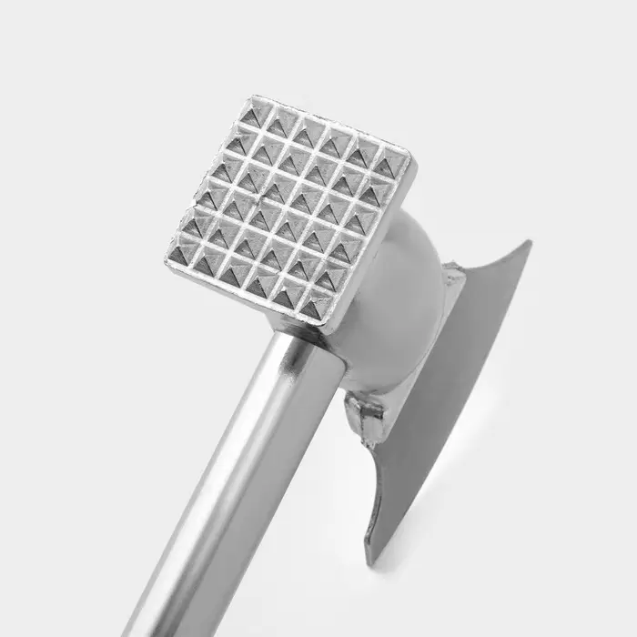 Молоток для мяса с топориком Доляна, 28 см, серебристый