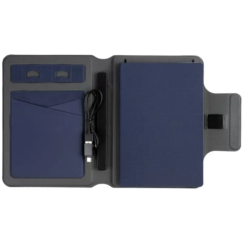 Органайзер с блокнотом и аккумулятором Oiro, синий Органайзер с блокнотом и аккумулятором Oiro, синий