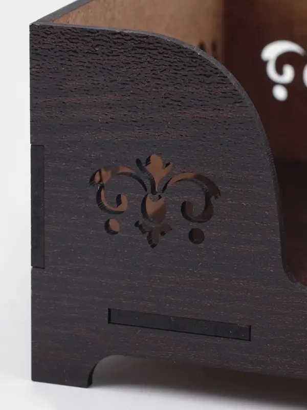 Салфетница Доляна &laquo;Мокко&raquo;, 12.3&times;12.3 см, с салфетками, дерево, коричневая