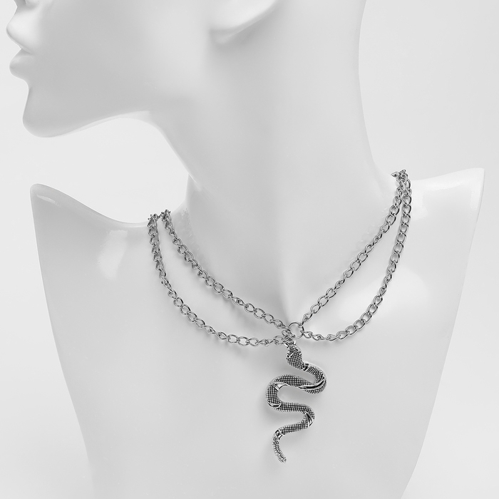 Новый год! Символ года 2025! Кулон «Змея», цвет белый в серебре Новый год! Символ года 2025! Кулон «Змея», цвет белый в серебре