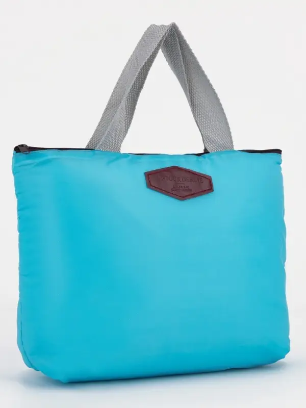 Термосумка на молнии, объём 3.8 л, голубая