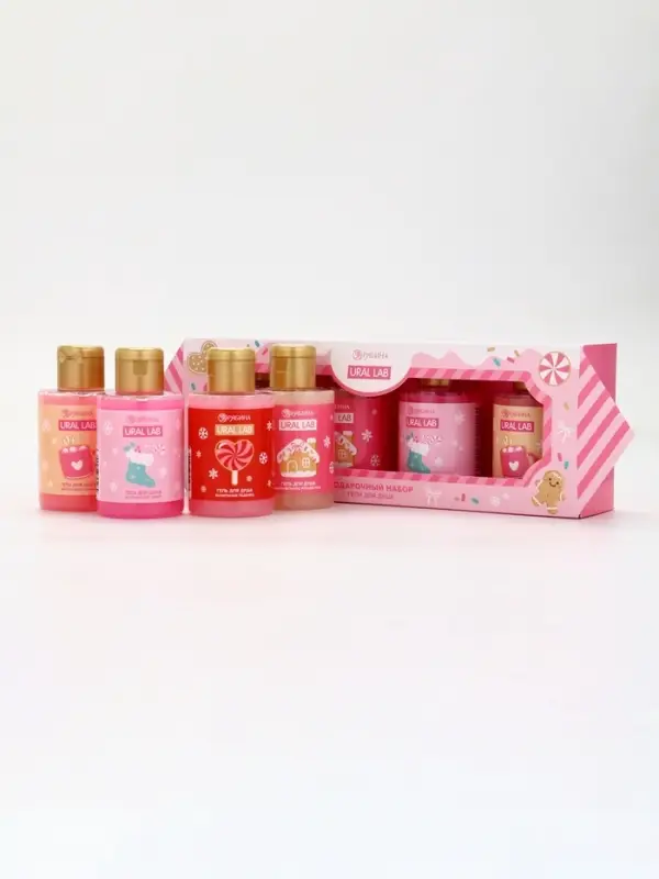 Гель для душа &laquo;Волшебство рядом&raquo;, новогодний набор 4 шт, URAL LAB
