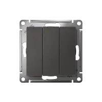 ATLASDESIGN 3-клавишный ВЫКЛЮЧАТЕЛЬ, сх.1+1+1, 10АХ, механизм, БАЗАЛЬТ