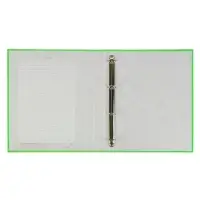 Папка на 4 кольцах А4, ErichKrause Neon, 35 мм, 1750 мкм, ламинированная, твердая обложка, зеленая