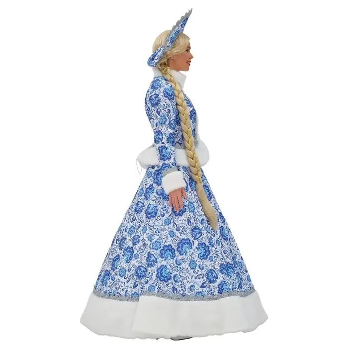 Костюм карнавальный «Снегурочка Купеческая», цвет синий, р. 48-50 Костюм карнавальный «Снегурочка Купеческая», цвет синий, р. 48-50