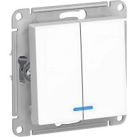 Выключатель 2-кл. СП AtlasDesign 10А IP20 10AX с инд.бел. SE ATN000153