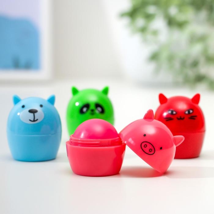 Бальзам для губ «Зверята», микс цветов и ароматов Бальзам для губ «Зверята», микс цветов и ароматов