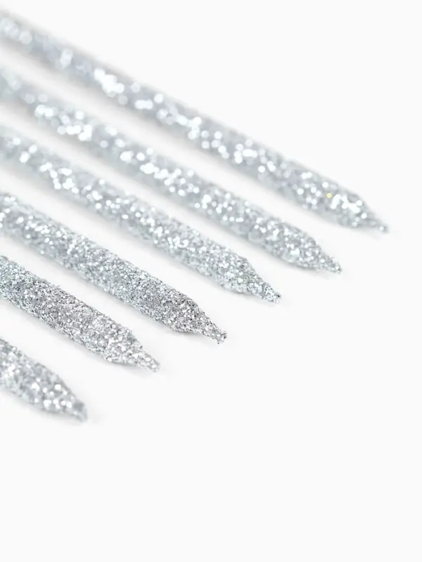 Свечи для торта "Твой день", набор 6 штук серебро