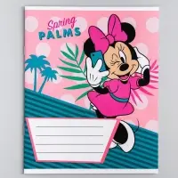 Тетрадь в клетку 12 листов, 5 видов МИКС, обложка мелованный картон, &laquo;Минни Маус&raquo;