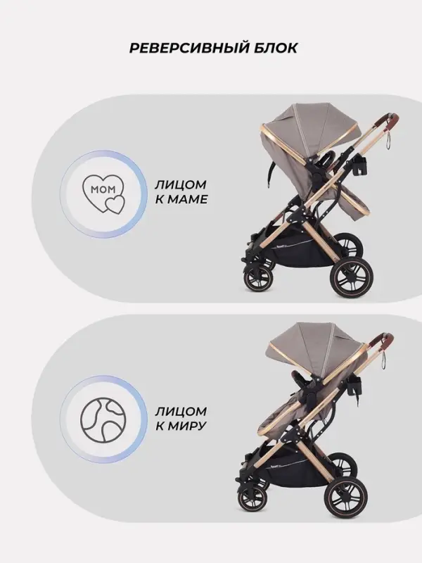 Коляска - трансформер детская RANT basic PULSAR GOLD (2в1) RA160, бежевый Коляска - трансформер детская RANT basic PULSAR GOLD (2в1) RA160, бежевый