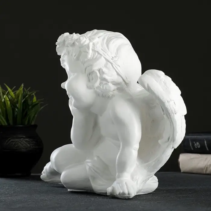 Фигура &laquo;Ангел сидя средний&raquo;, белый, 29&times;17&times;24 см
