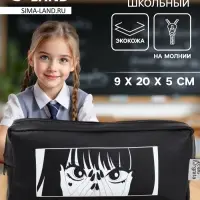 Пенал школьный, искусственная кожа &laquo;Аниме&raquo; 9&times;20&times;5 см