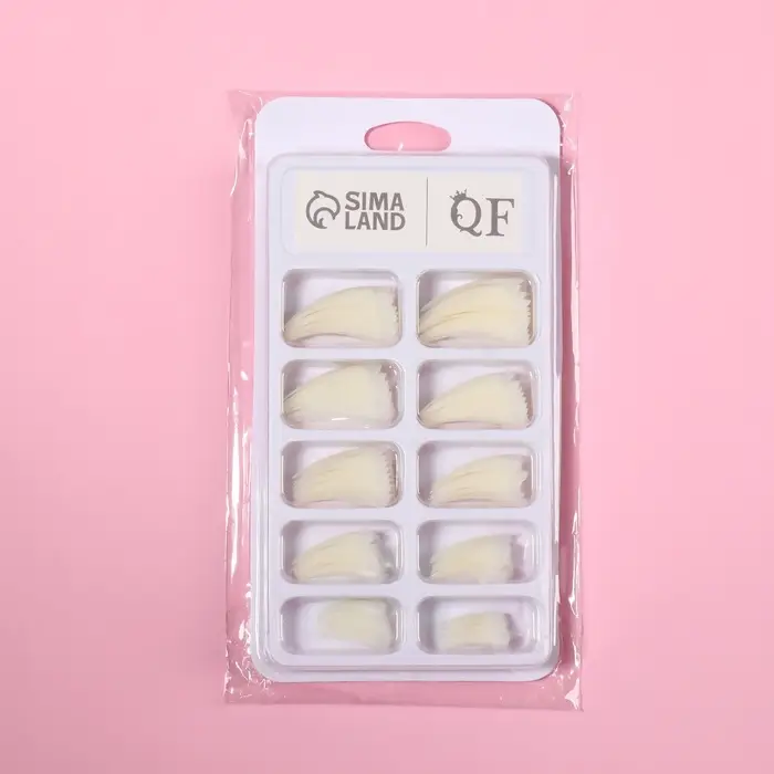 Типсы для наращивания ногтей, 100 шт., форма стилет, короткая контактная зона, в контейнере, молочные