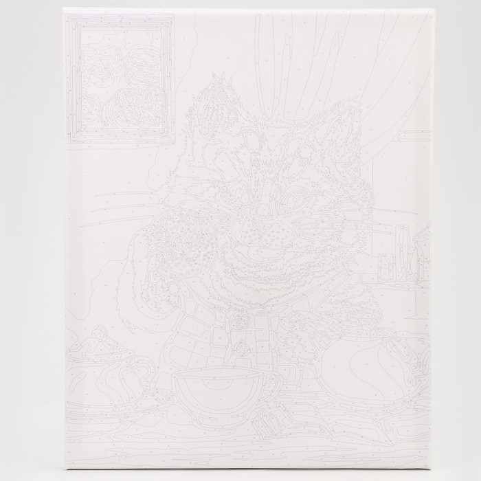 Картина по номерам на холсте с подрамником Картина по номерам на холсте с подрамником "Кот за завтраком" 40*50 см