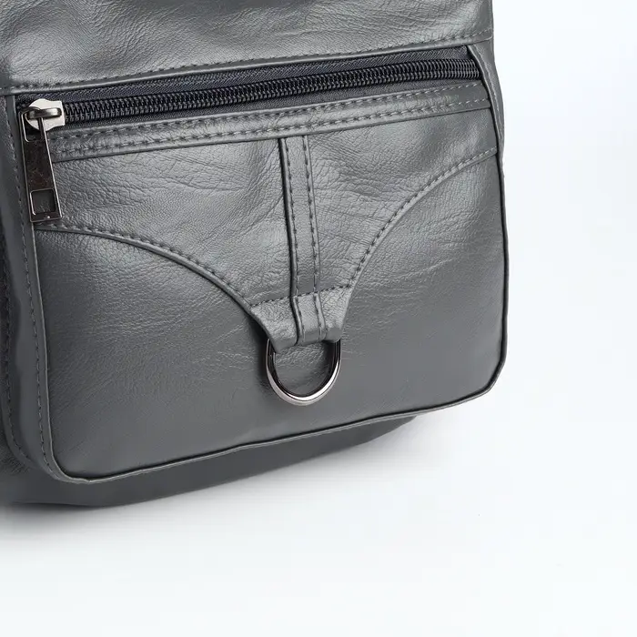 Сумка женская кросс-боди на молнии, 28&times;8.5&times;15 см, серая