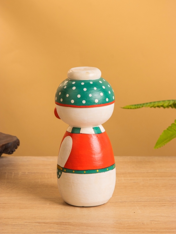 Деревянная кукла кокеши  Деревянная кукла кокеши "Снеговичок" 7х7,5х15 см