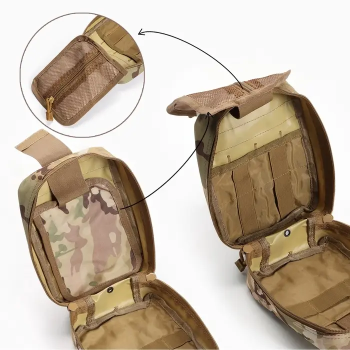 Аптечка тактическая-подсумок, отрывная, камуфляж мультикам, 15&times;20 см, бежевая