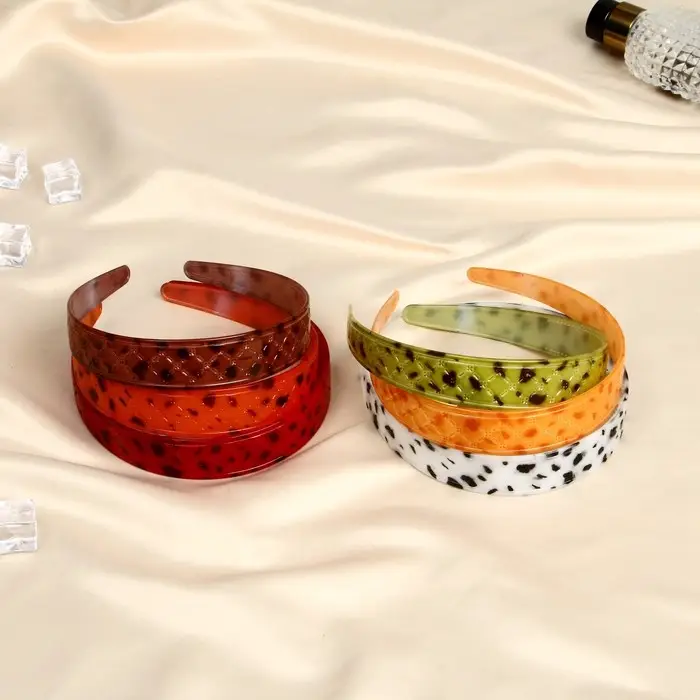 Ободок для волос «Янтарный свет», рисунок, 2.5 см, МИКС Ободок для волос «Янтарный свет», рисунок, 2.5 см, МИКС