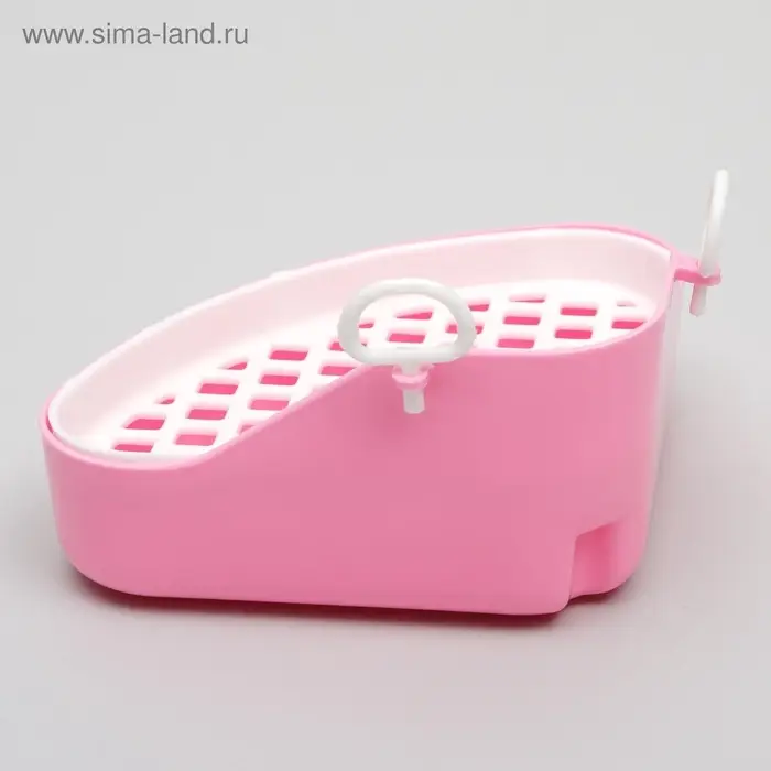 Туалет для кроликов и хорьков, 18.5&times;18 см, угловой, пластик, цвет МИКС