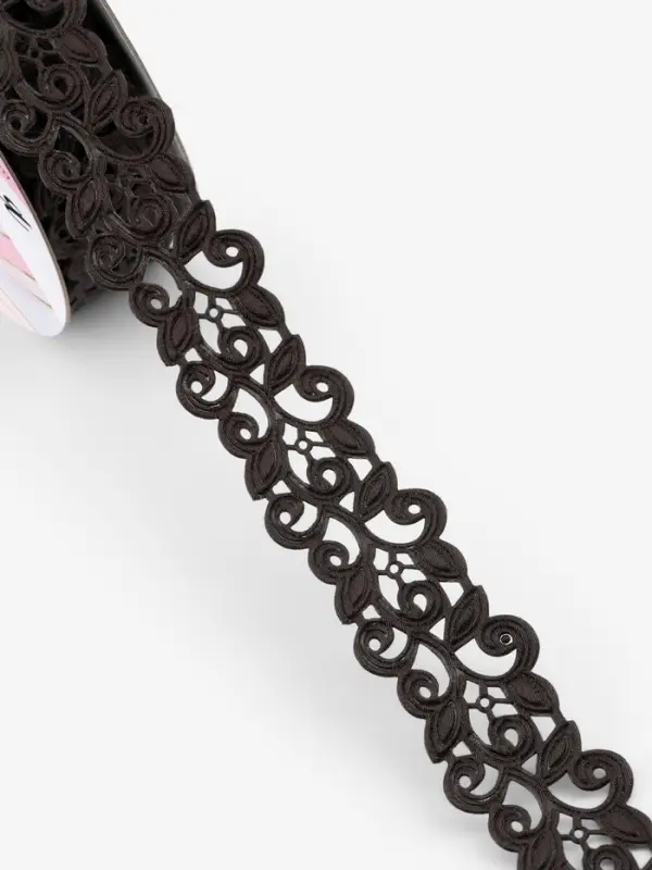 Лента фигурная &laquo;Вьюнчик&raquo;, 25 мм, 9&plusmn;0.5 м, чёрная