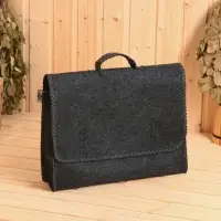 Набор для бани &laquo;Мужской&raquo;, 5 предметов: шапка, коврик, рукавица, тапочки, сумка, шерсть 30%, полиэфир 70%, тёмный, &laquo;Добропаровъ&raquo;