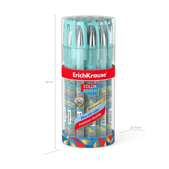 Ручка шариковая ErichKrause ColorTouch Emerald Wave, узел 0.7 мм, чернила синие, длина линии письма 2000 метров Ручка шариковая ErichKrause ColorTouch Emerald Wave, узел 0.7 мм, чернила синие, длина линии письма 2000 метров
