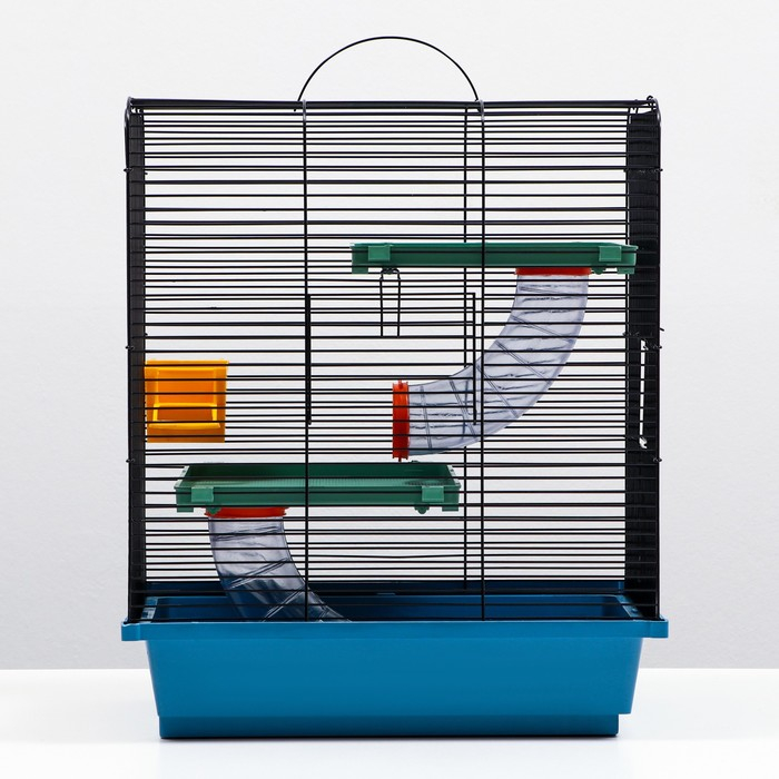 Клетка для грызунов Клетка для грызунов "Дом" трехярусная, 39 x 29 х 49 см, микс цветов