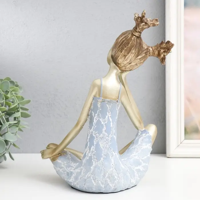 Фигурка полистоун &laquo;Малышка с двумя хвостиками&raquo;, бело-золотой, 21&times;13.5&times;26 см