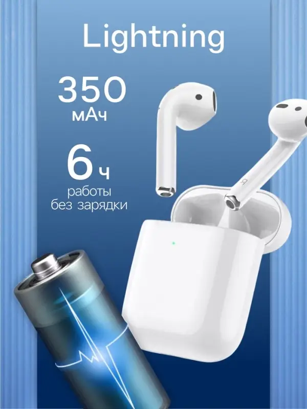 Наушники беспроводные Hoco EW41, TWS, вкладыши, Bluetooth 5.3, 35/350 мАч, белые