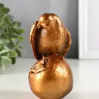 Фигурка гипс &laquo;Птица на яблоке&raquo;, 13 см, под бронзу