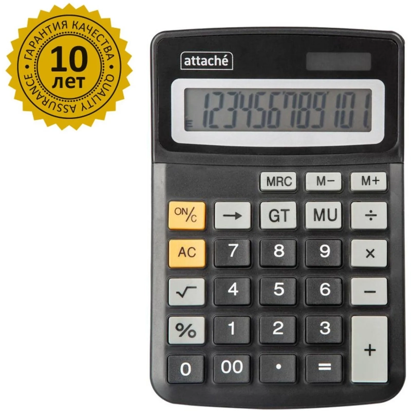 Калькулятор настольный КОМПАКТНЫЙ Attache ATC-111-12C 12-ти разрядныйчерн
