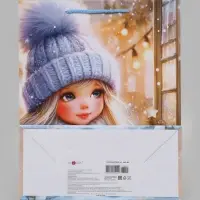Пакет подарочный &laquo;Девочка с напитком&raquo;, 26&times;12&times;32 см
