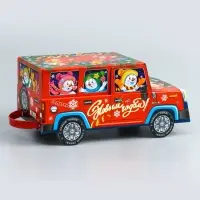 Подарочная коробка "Снеговик на джипе", 11,3 х 28,7 х 14 см