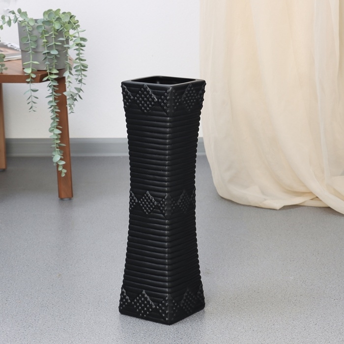 Ваза керамика напольная Ваза керамика напольная "Харви" 46х12 см, чёрный