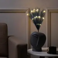 Ветка светодиодная лазурная, 56 см, 15 LED, от батареек AAх2, свечение тёплое белое