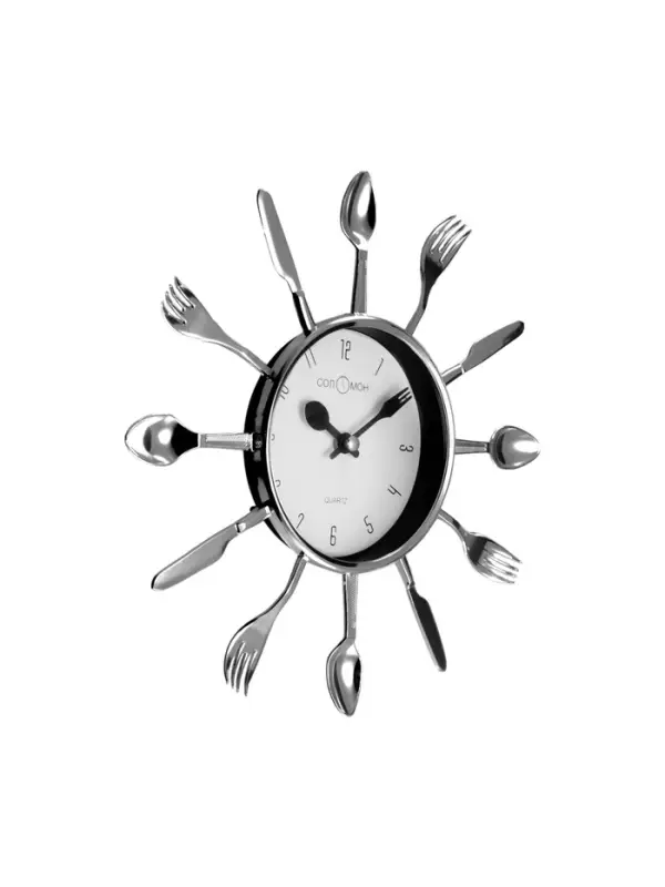 Часы настенные интерьерные &laquo;Вилки, ложки, поварешки&raquo;, серия: Кухня, бесшумные, плавный ход, 25&times;25 см, циферблат d=11 см, от батарейки 1&times;АА