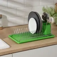 Сушилка для посуды с поддоном Доляна, 38.5&times;21.5&times;12.5 см, МИКС