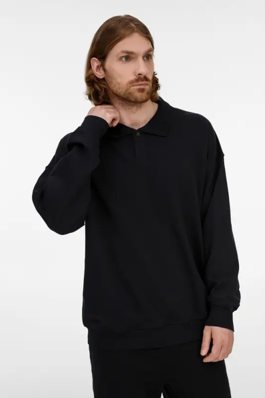 Свитшот оверсайз унисекс S6, черный, размер XS/S