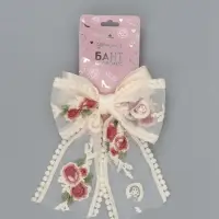 Бант для волос на заколке с вышивкой «Цветы», Принцессы Бант для волос на заколке с вышивкой «Цветы», Принцессы